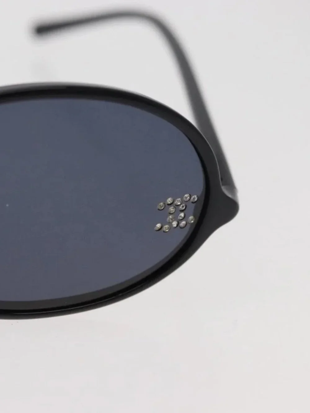 CHANEL COCO Mark Sunglasses plastic Black CC Auth 176084A